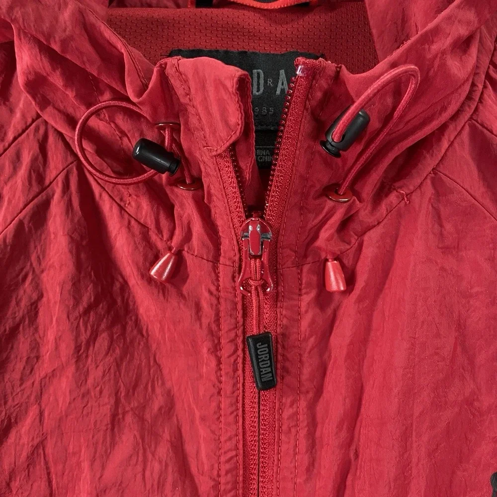 Air Jordan Jacket Mens Large Wings Windbreaker Full Zip Hooded Training Lined